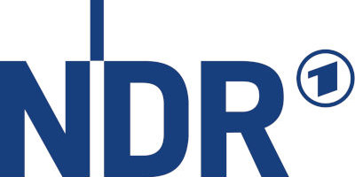 Logo des NDR. In blauen Großbuchstaben geschrieben.