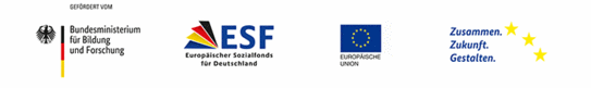Logos from BMBF, ESF, EU