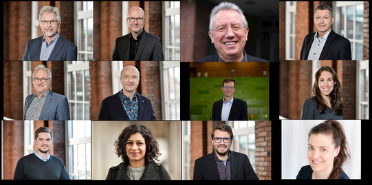 Collage der Ansprechpartner:innen der sfs im Bereich "Soziale Innovation"