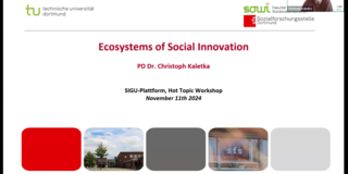 Screenshot of a presentation “Ecosystems of Social Innovation”