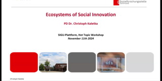 Screenshot einer Präsentation "Ecosystems of Social Innovation"