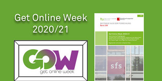 Collage mit Cover des Projektberichts der „Get Online Week 2020/21“ wurden in der sfs-Reihe „Beiträge aus der Forschung veröffentlicht.