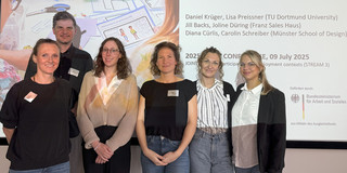 Vortragende AWIEW Die Vortragenden der Schwerpunkt-Session (von links nach rechts): Carolin Schreiber, Daniel Krüger, Lisa Preissner, Diana Cürlis, Jill Backs, Joline Düring