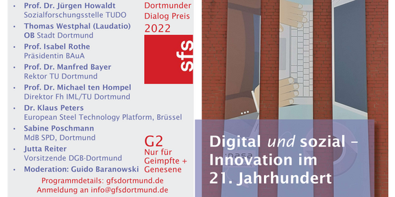 Flyer zum Dortmunder Dialog 81 "Digital und sozial – Innovation im 21. Jahrhundert"