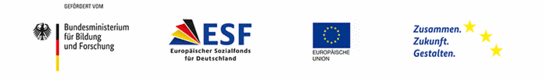 Logoleiste_BMBF Logos von BMBF, ESF, EU