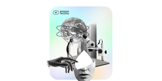 Eine künstlerische Collage zeigt eine Hand, ein Gesicht mit einer geöffneten Schale, einen Menschen, der eine große Weltkugel hält, Hochhäuser und ein Mikroskop. Im Hintergrund steht „si mission facility“.