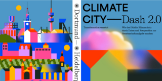 Cover der Publikation „Climate City Dash 2.0: Datenbasierte Klimagovernance für Dortmund, Heidelberg und München“