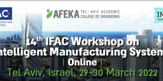 Bildcollage zum Event "14th IFAC Workshop on Intelligent Manufacturing Systems" mit der Skyline von Tel Aviv