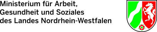 nrw_mags_4c-logo Wappen des Landes NRW, links daneben Schriftzug: "Ministerium für Arbeit, Gesundheit und Soziales des Landes Nordrhein-Westfalen".