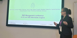 Presentation by Dr. Katrin Bauer at the R&D Management Conference 2026 Photo: Dr. Katrin Bauer giving a presentation at the R&D Management Conference 2026.