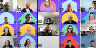 Datavyst Launch Screenshot of a video conference with 28 participants