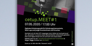 Flyer for the start-up café cetup.MEET #1