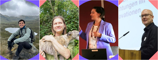 Vier aneinandergereihte Fotos von: Andrés Zárrate, Anna Szpak, Katrin Bauer, Christoph Kaletka