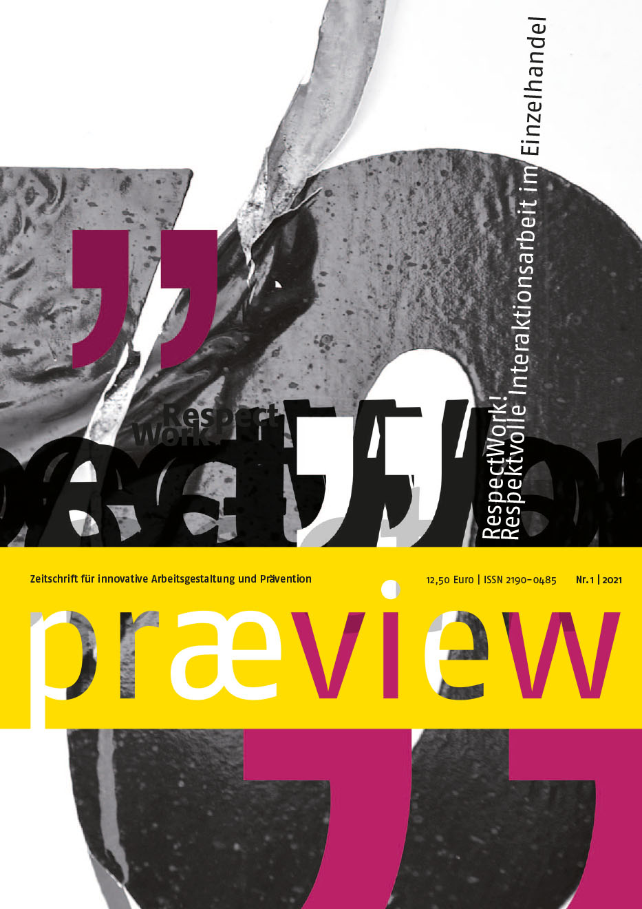 Das Magazincover der præview 01/2021– Zeitschrift für innovative Arbeitsgestaltung und Prävention