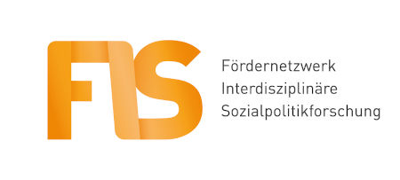 orange lettering "FIS" next to it in small, black letters "Funding network intrdisciplinary social research"