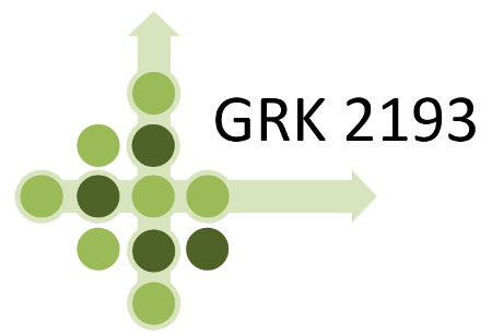 horizontal green arrow pointing right and vertical green arrow pointing up. On it and next to it in light and dark green circles. Between the arrows in black capital letters "GRK 2193".