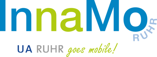 Logo with text: InnaMoRuhr Ua Ruhr goes mobile